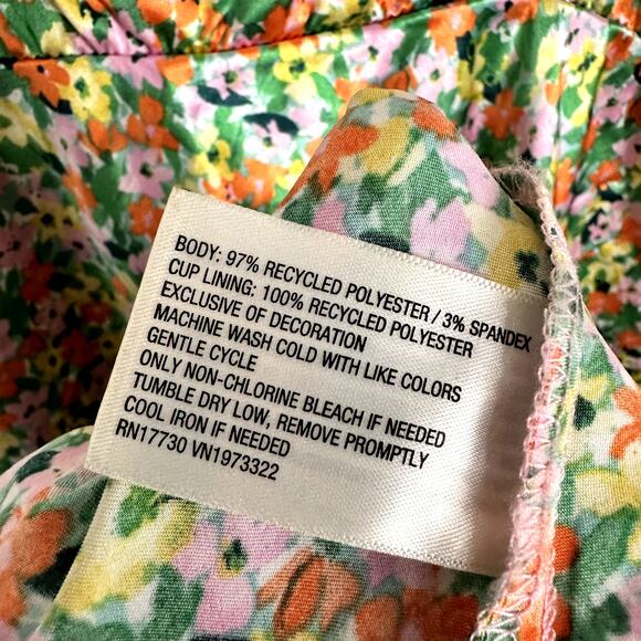 Wild Fable Green Satin Floral Plunge Midi Slip Dress Lace Trim Boho Y2K Size XL - Picture 7 of 14